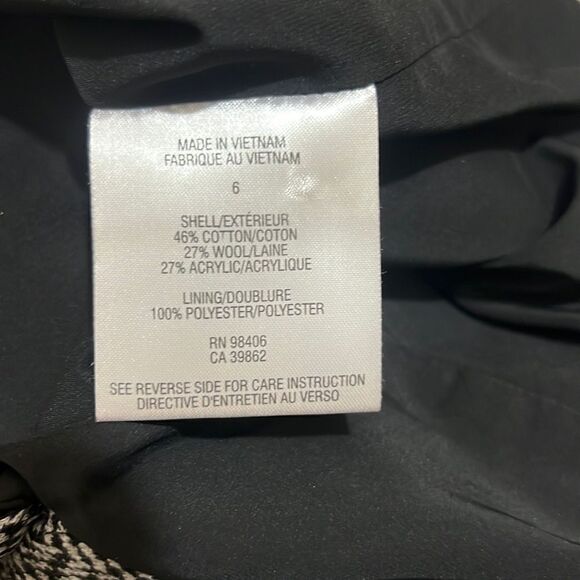 Theory dress wool blend cotton gray black chevron lined sleeveless 6 - Picture 5 of 6